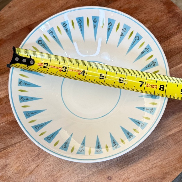 Vintage Mikasa Blue Point Pattern Cera Stone 2 Serving Bowls and 4 coffee cups - Picture 9 of 10